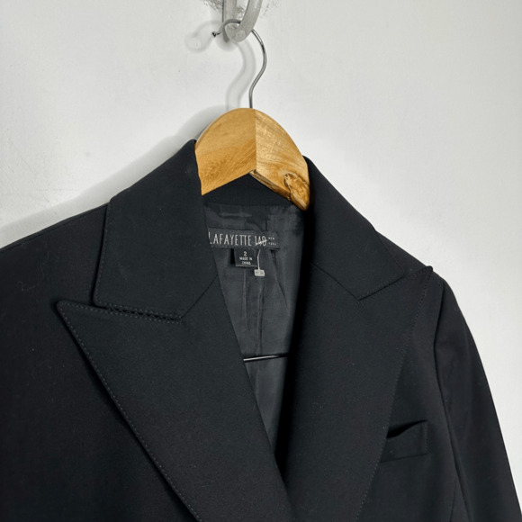 LAFAYETTE 148 Classic 2 button blazer black wool stretch career womens us 2 - Picture 4 of 6